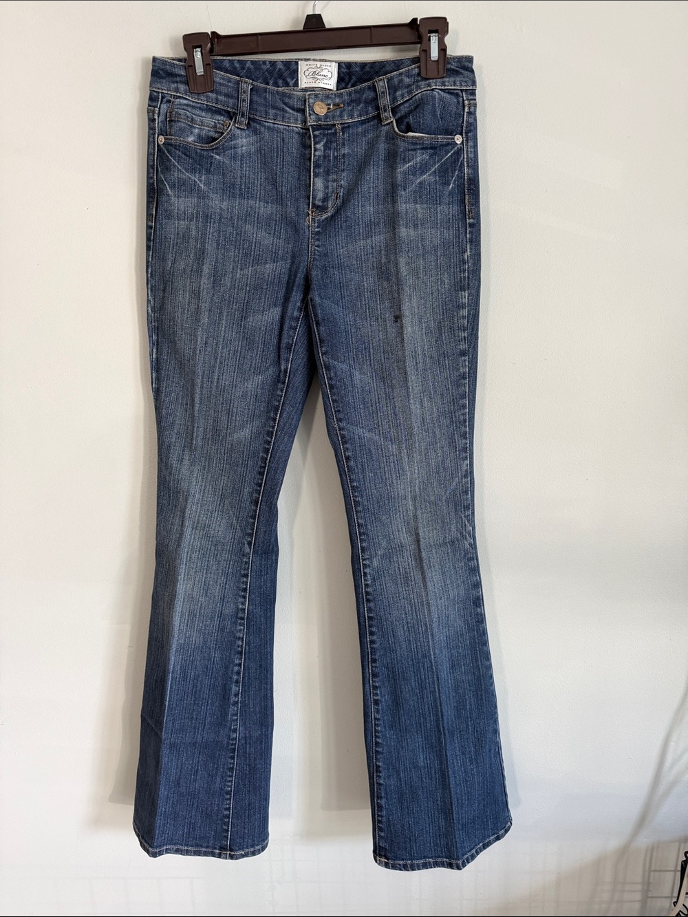 White House Black Market Women's Flared Jeans in Medium Blue Wash